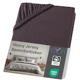 thumbnail of Spannbettlaken DreamScience Heavy Jersey  - Spannbetttuch, Formstabil, 160g/m², Rundum-Gummizug, Bügelfrei 180 - 200x200 + 15 cm Split Topper braun