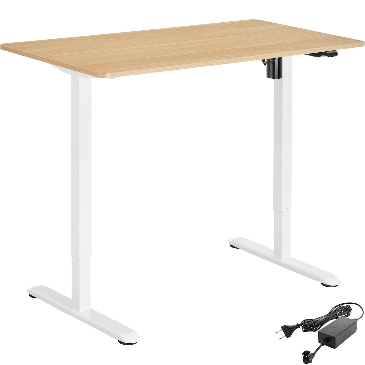 tectake Escritório elétrico ajustável em altura Skadi  Carvalho/Branco