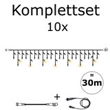 thumbnail of LED Lichtervorhang System Eisregen für Dachrinenn KOMPLETT SET 30m funkelnd