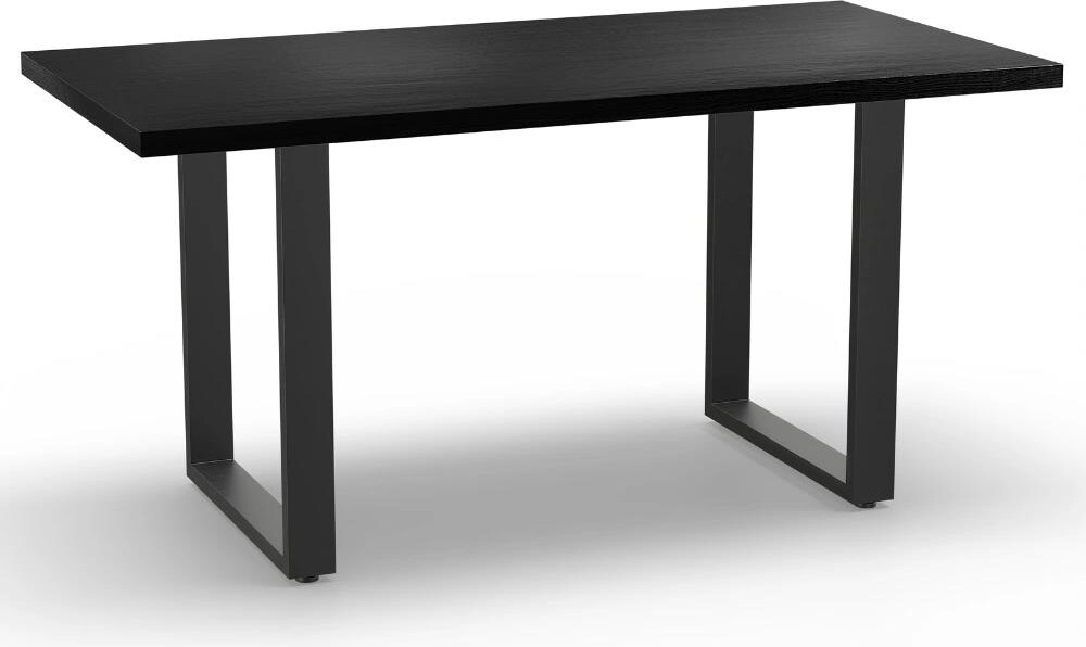 Gastro Esstisch 180x90 cm | Dunkle Holzoptik | U-Gestell Stahl
