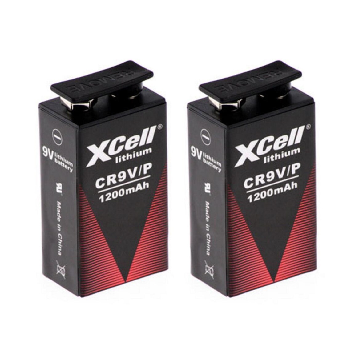 2x XCell Lithium 9V Block Hochleistungs- Batterien für Rauchmelder / Feuermelder - 10 Jahre Batterie Lebensdauer