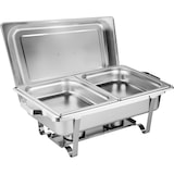 thumbnail of Morleos Speisewärmer Chafing Dish Basic Set | 2x GN 1/2 Behälter | 61x36x32cm | Edelstahl | Wärmehaltebehälter Buffet Gastronomie Wärmebehälter