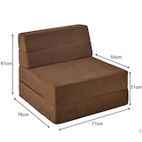 thumbnail of COSTWAY Sofá cama plegable 3 en 1, colchón plegable, espuma extra gruesa (15 cm), sofá cama, colchón para el suelo, colchón plegable