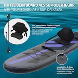 thumbnail of ECD Germany Aufblasbares SUP Board mit Kajaksitz 320 × 82 × 15 cm Schwarz – Komplettset mit Pumpe, Tragetasche & Zubehör, PVC Board bis 120 kg, Surf-