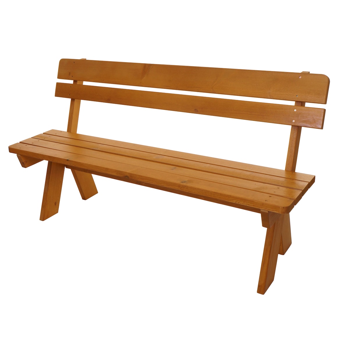 Gartenbank | HxBxT 86x148x54cm | Sitzhöhe 45cm | Massiv-Holz 148cm | Honigfarben | Sitzbank Holzbank Parkbank