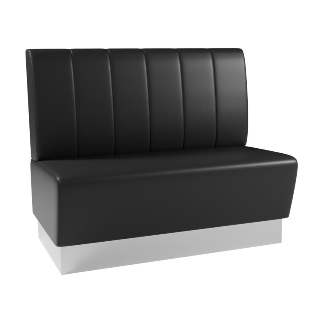 Gastro Sitzbank Berlin | Edelstahl | gestreift | 120 cm breit | schwarz | Bistro Sitzbank | Dinerbank