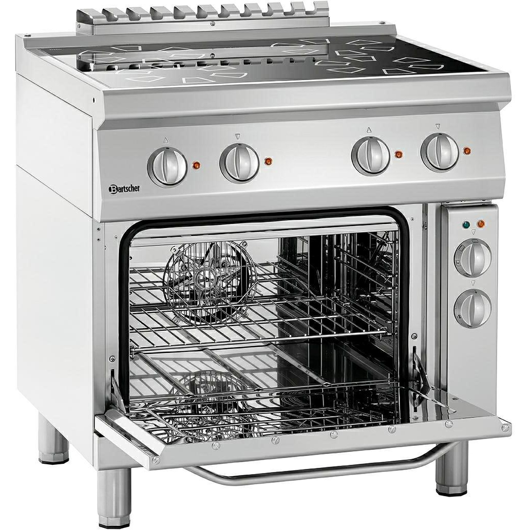 Fornuis | Elektrisch | EBO | 4 Kookplaten | 4x 2.3kW | Elektrische Oven | 1/1 GN | 58L | 3.6kW | 800x700x850(h)mm