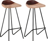 thumbnail of Barhocker MUKE 2er Set Hellbraun Echtleder  | Barstühle Küchenhocker Thekenhocker für Küche Hausbar