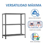 thumbnail of SimonRack Metallregal mit Schrauben 1000x800x400 mm, 3 Böden, 100 kg Biegepunkt, Grau - Comfort