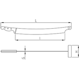 thumbnail of Faca especial para queijo 670x110x2,75 mm.