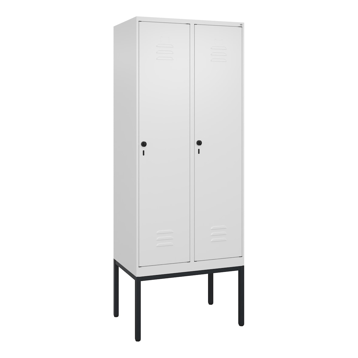 C+P Spind Classic PLUS, Gestell, 2 Abteile, HxBxT 212x80x50cm, Sicherheitsdrehriegel, Verkehrsweiß von PROREGAL