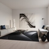 thumbnail of Teppich Flur Ombre Pflegeleicht Waschbar Strapazierfähig Wohnzimmer Schlafzimmer Schwarz 140x200 cm – INN von Kadima Design