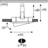 thumbnail of Paulmann LED Einbauleuchte Nova Plus Einzelleuchte schwenkbar IP65 rund 93mm 30° GU10 6W 470lm 230V dimmbar 4000K Eisen gebürstet 93671