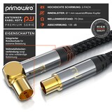 thumbnail of Primewire Antennenkabel gewinkelt mit Braiding - Koaxialkabel - Koax Kupplung 90° Winkel zu Stecker gerade - HDTV 75 Ohm - 3 m