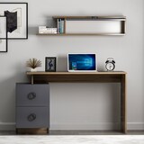 thumbnail of Schreibtisch Kompakt Anthrazit Walnuss 9758