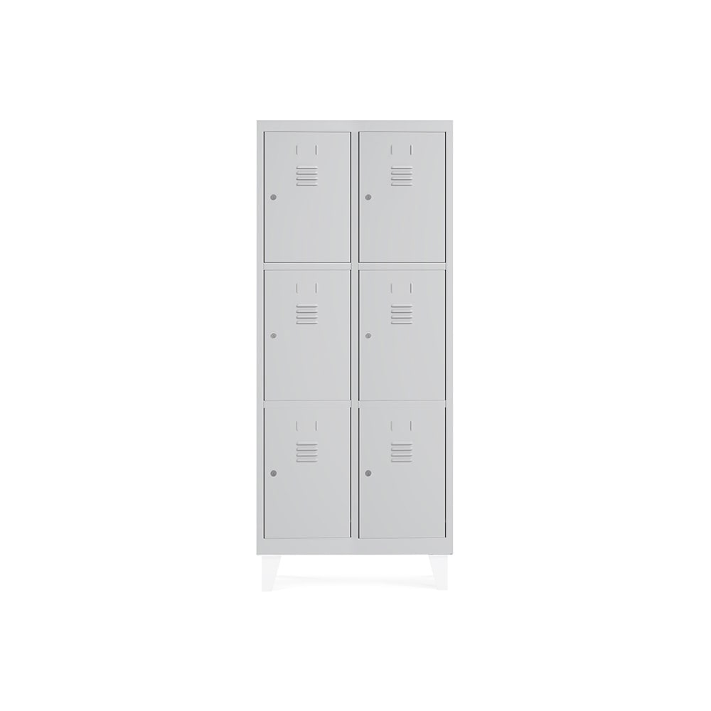 Rocada taquilla soldada 40cm (400mm) 2 módulos 3 puertas cuerpo blanco ral9010 + puertas blanco ral9010