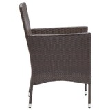 thumbnail of vidaXL Garten Essstühle 2 Stk., Essstuhl mit Kissen, Gartenstuhl mit Stahlgestell, Gartensessel Stuhl Sessel Stuhlset, Braun Poly Rattan