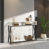 thumbnail of COSTWAY Tavolo Console a 2 Livelli con Scomparti Aperti, Tavolo Ingresso, Scaffale in Legno, Tavolino Lato per Ingresso
