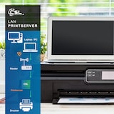 thumbnail of CSL LAN Printserver Druckerserver - Fast Ethernet - USB2.0 High Speed - LRP Print Server für Windows - Netzwerk USB zu RJ45 - DHCP fähig, TCP/IP