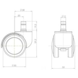 thumbnail of 5x Hartbodenrollen ROLO 11mm / 50mm Büro-Stuhl-Rollen für Hartböden (5er Pack) hjh OFFICE