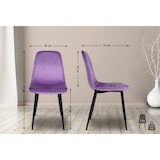 thumbnail of Conjunto de 4 sillas de comedor Napier Lila/Terciopelo