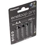 thumbnail of Panasonic eneloop pro, vorgeladen, Retail Blister (4-Pack) BK-3HCDE/4BE Akku NiMH, Mignon, AA, HR06, 1.2V und 2500mAh 5410853064152