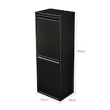 thumbnail of Helloshop26 - Lixeira de reciclagem de parede com 2 compartimentos removíveis 93 x 33 x 25 cm preta 03_0008199