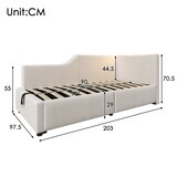 thumbnail of Komfortables Sofa-Bett Samtstoff mit Stauraum Hydraulik Lattenrost Leselampe USB-C Modernes Tagesbett Wohnzimmer 90x190 cm Beige