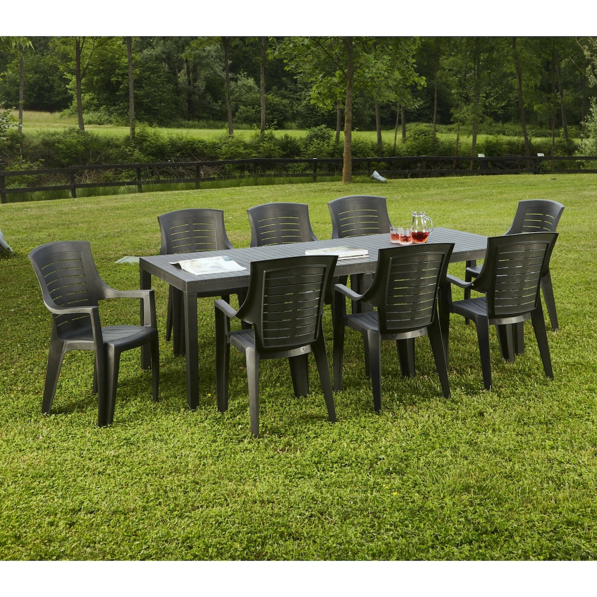 Dmora Tavolo da esterno Susa, Tavolo rettangolare allungabile da pranzo, Tavolo da giardino estensibile, 100% Made in Italy, 150x90h72 cm, Antracite