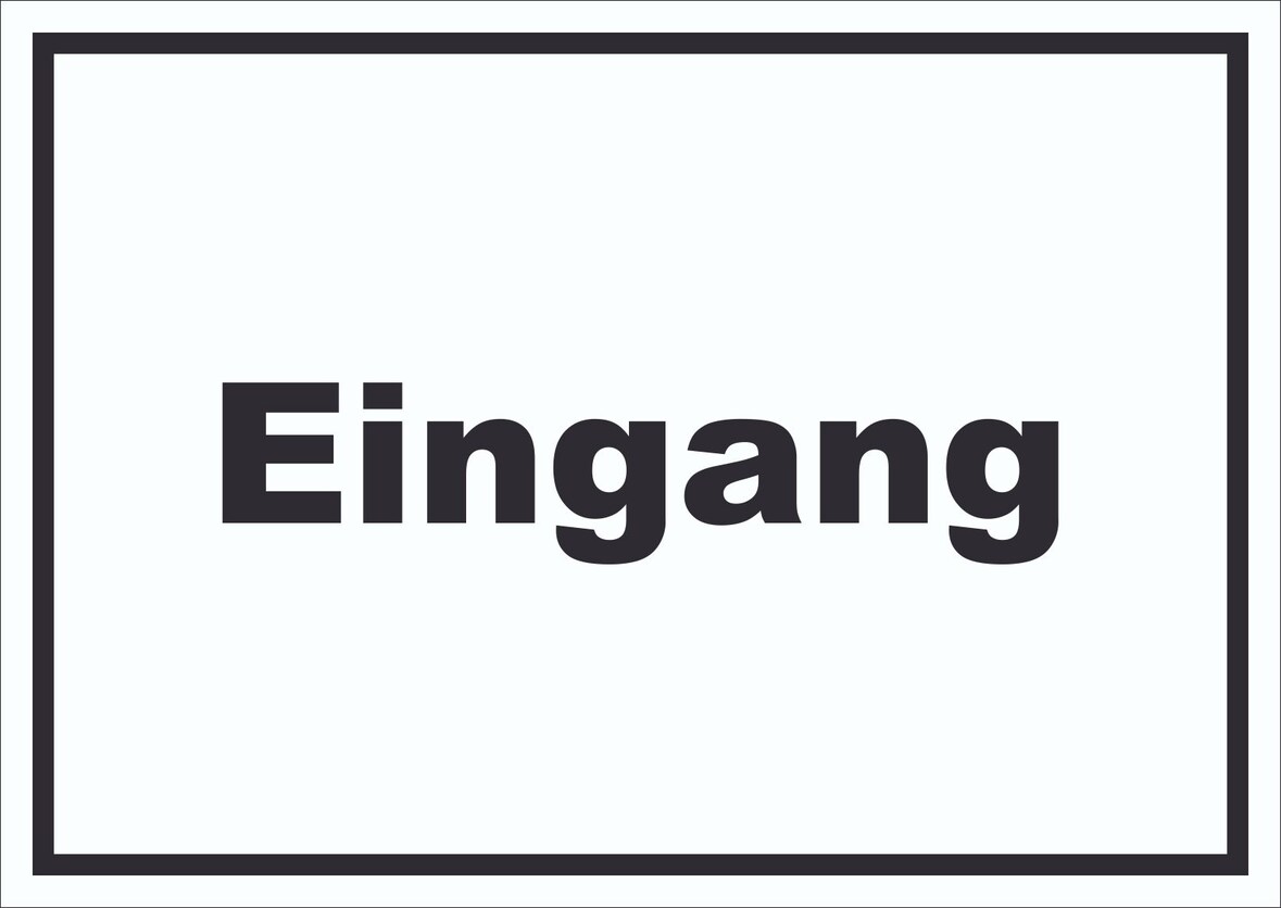 Eingang Schild mit Text Zugang Eintritt waagerecht A3 (297x420mm)
