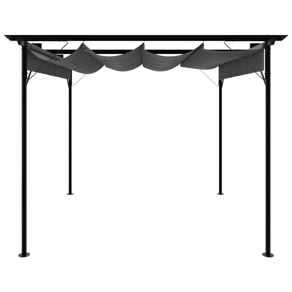 Pergola avec toit rétractable anthracite 3x3 m acier 180 g/m² Modèle Vega StudioDesk Panorama