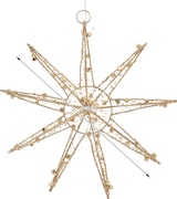 thumbnail of ECD Germany LED Weihnachtsstern 30 cm Gold, 30 warmweiße LEDs, batteriebetrieben, Schneeflockenform aus Metall, mit Timer, Weihnachtsdeko Fensterstern