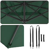 thumbnail of Parasol Roma Vert 286 x 284 x 265 cm Aluminium et polyester Modèle Atlas Panorama Soleil