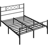 thumbnail of Yaheetech Modern Metallbett 140x200 cm Bettgestelle mit Lattenrost, Doppelbett/Einzelbett, Bettrahmen mit Kopfteil, Gästebett für Schlafzimmer Schwarz