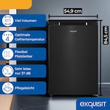 thumbnail of Exquisit Kühlschrank mit Gefrierfach, 4-Sterne-Gefrieren, 2 Glasablagen, 107l Nutzinhalt, Innenbeleuchtung, 37 Dezibel, KS515-4-051C inoxlook-az