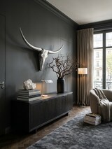 thumbnail of Deko Geweih Bull M in Silber, Aluminium, Einzigartig durch Handarbeit - Einfache Montage. Silber, 100x6x40 cm | Kadima Design