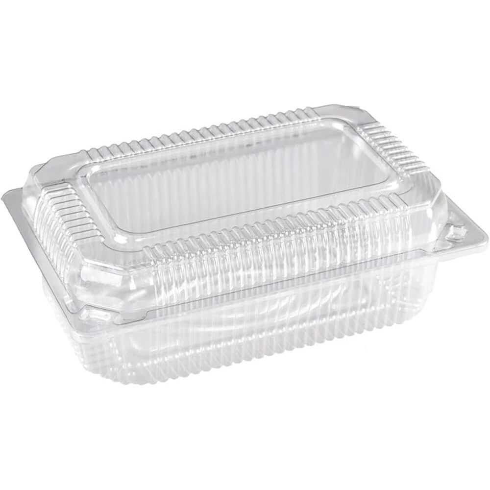 Barquette alimentaire rectangle transparent avec couvercle haut à charnière - 2000ml (2kg)