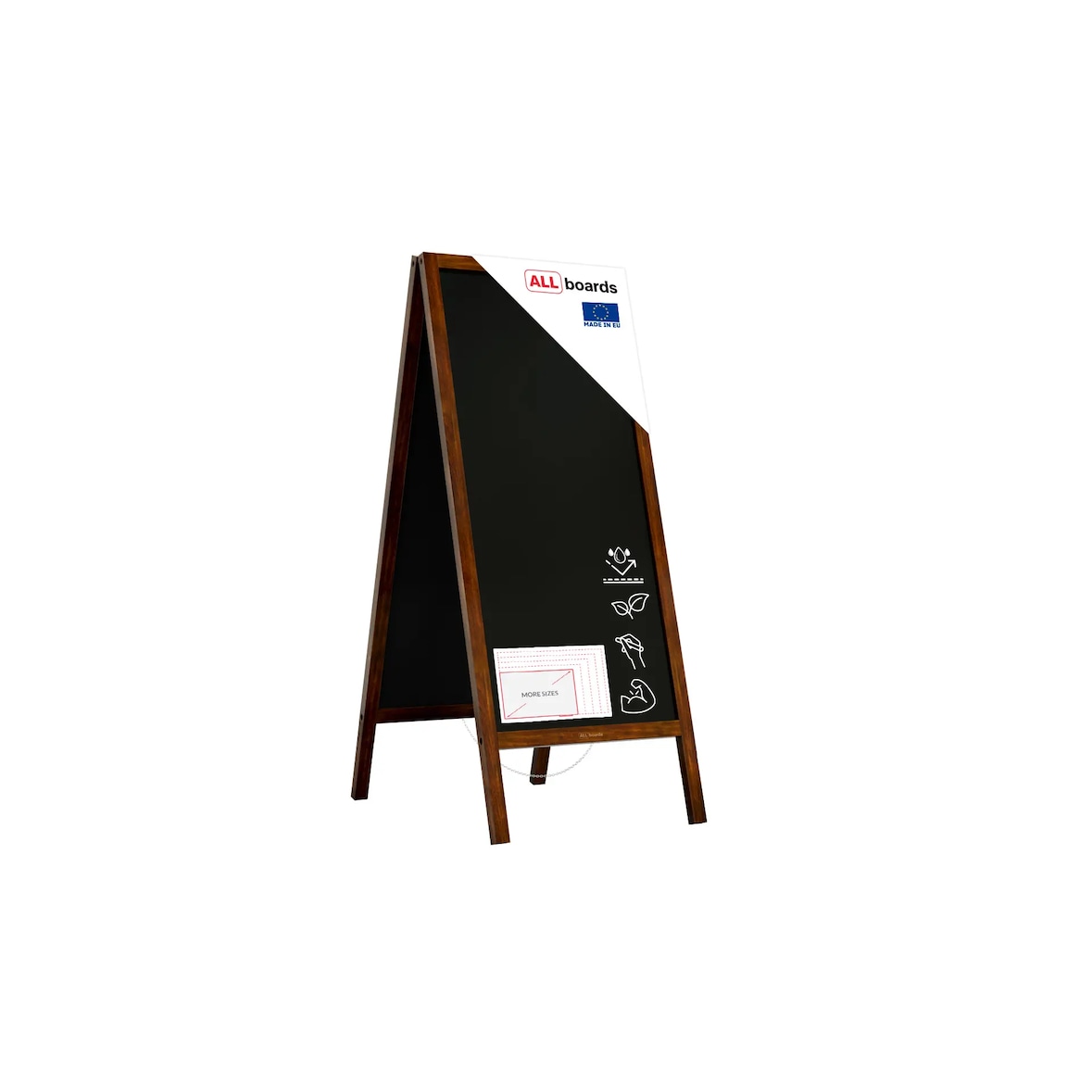 ALLboards Kundenstopper – wasserfest mit lackiertem Holzrahmen 150×61 cm