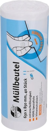 thumbnail of DEISS Universal Plus Leichte Belastung Müllsäcke 80 L  Weiß PE (Polyethylen) 70 Mikron 40 Stück