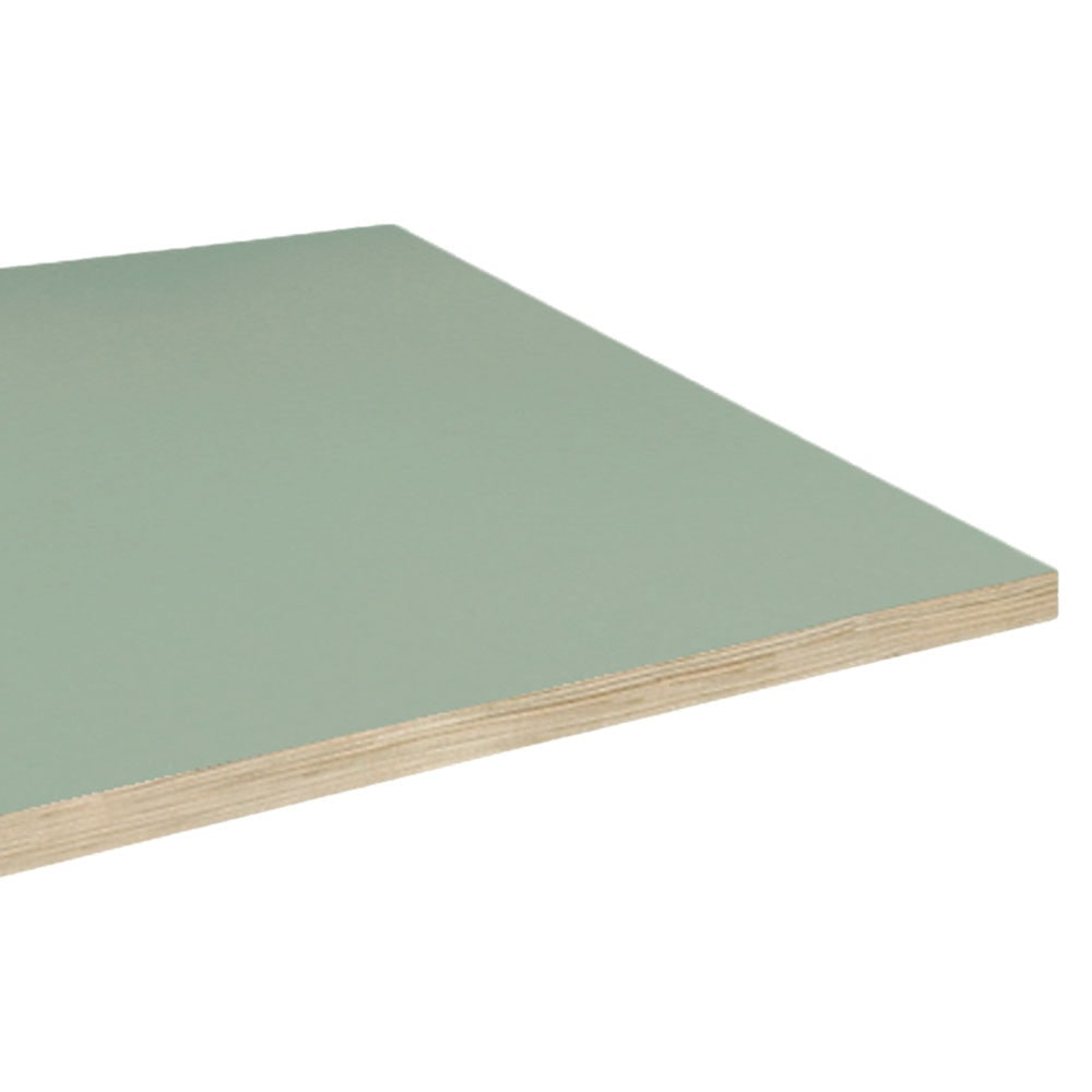 Restootab - Piano del tavolo 140x70 laminato verde celadon canti color legno