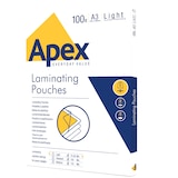 thumbnail of Fellowes fogli plastificatrice A3 Apex Light Duty, buste per plastificatrice formato A3, spessore sottile, confezione da 100 pouches per plastificare