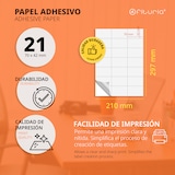 thumbnail of Folios A4 de Etiquetas Adhesivas Blancas, Crea tus Pegatinas Personalizadas, Etiqueta Adhesiva para Imprimir - Ofituria (21 por hoja, 300h)