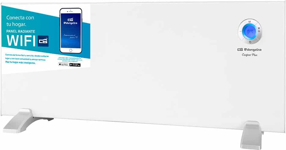 Orbegozo panel radiante digital WIFI REW 2000, display LCD, programable, IP 24, 3 modos de funcionamiento, Orbegozo App, 2000 W