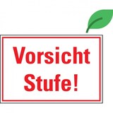 thumbnail of Aufkleber, Hinweisschild Vorsicht Stufe! KRO, ökologische Folie, selbstklebend, 300x200mm
