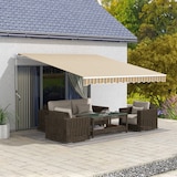 thumbnail of Toldo manual retráctil 350x250 cm toldo para balcón con manivela de metal impermeable y anti-UV para jardín terraza ventanas