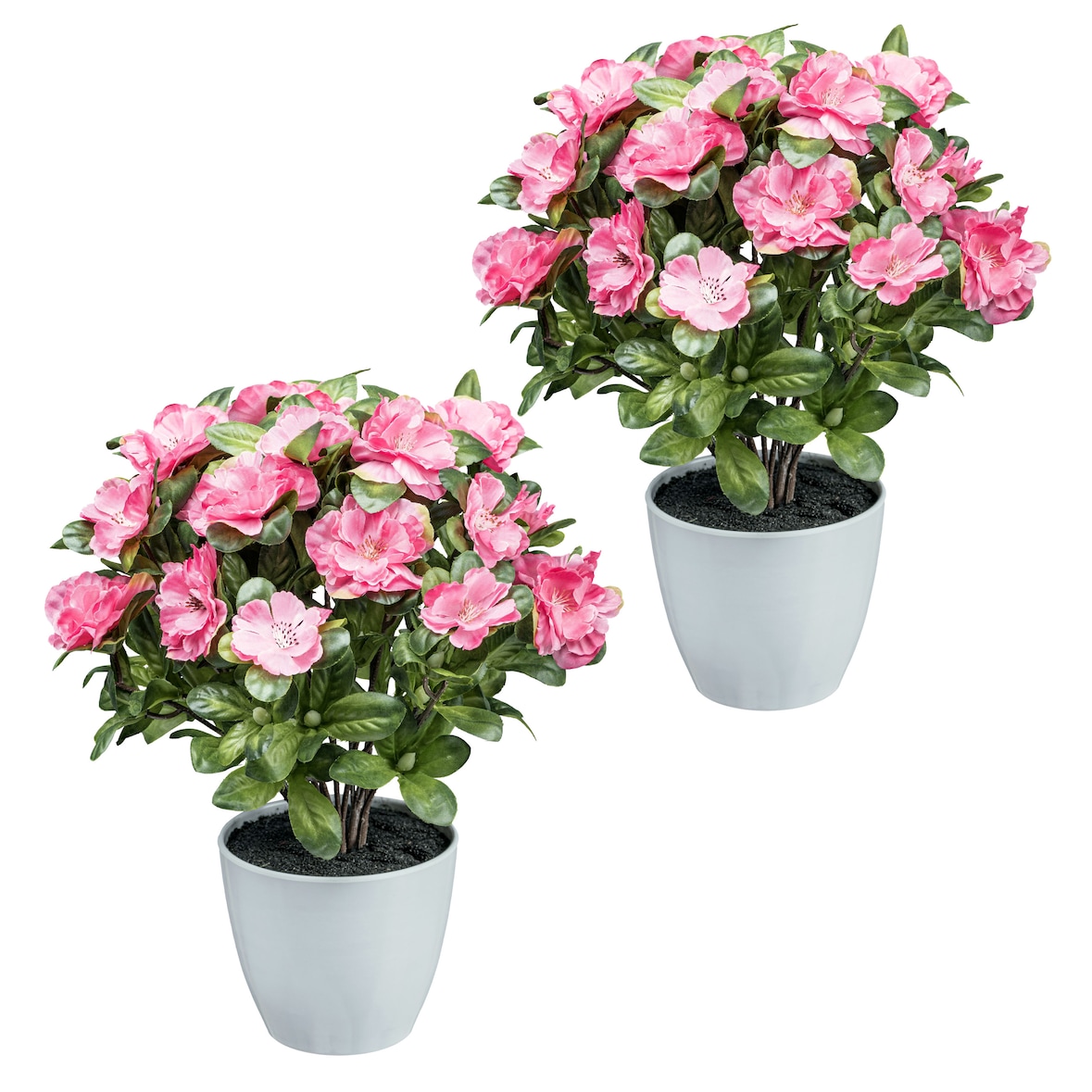 CREATIV green künstliche Pflanze Azaleenbusch, 32cm, 2er Set