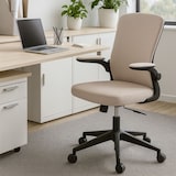 thumbnail of Ergonomischer Bürostuhl Drehsessel mit verstellbaren Armlehnen und höhenverstellbar, gepolstert, für Schreibtisch – Braun