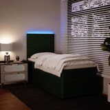 thumbnail of vidaXL Boxspringbett mit Matratze Dunkelgrün 90x200 cm Samt