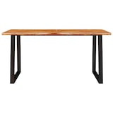 thumbnail of Mesa de comedor con borde vivo madera maciza acacia 160x80x75cm