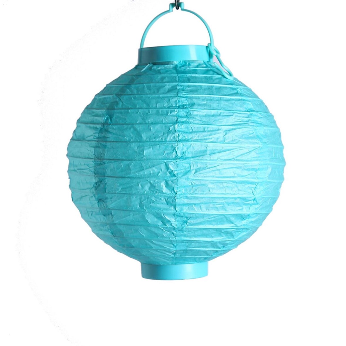 LED Lampion kaltweiße LED D: 30cm Kugel Laterne Partylampion türkis